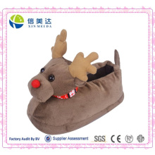 3D Deer Elk Animal Zapatillas de Navidad de juguete